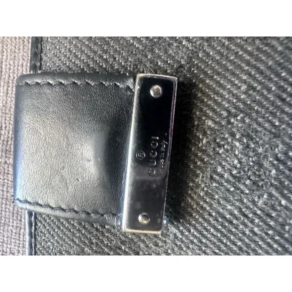 Gucci Mens Canvas Leather Compact ID Bifold Wallet
